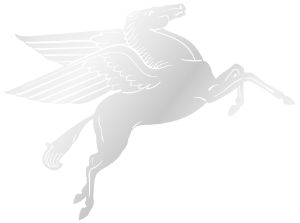 Bild eines weißen Pegasus als Zeichen für die ehemalige Betriebszugehörigkeit der MKK zur Exxonmobil.